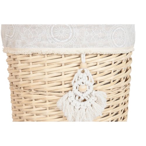 Tvttkorg Home ESPRIT Naturell vide Boho 45 x 45 x 55 cm 3 Delar