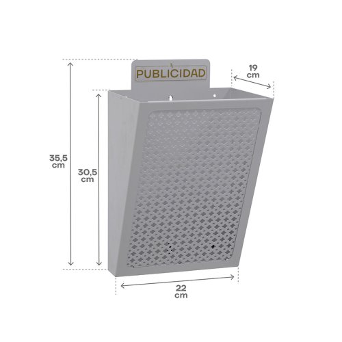 Brevlda Arregui Silvrig Stl 22 x 19 x 35,5 cm
