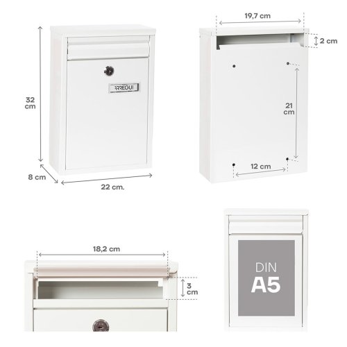 Brevlda Arregui Vit Stl 22 X 8 X 32 cm
