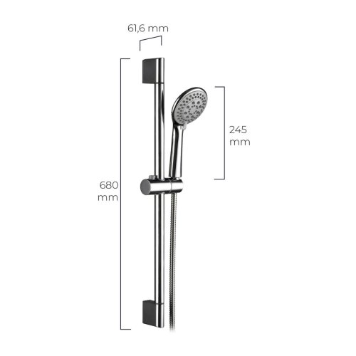 Duschpelare EDM 01147 Rostfritt stl 61,6 x 68 cm Silvrig
