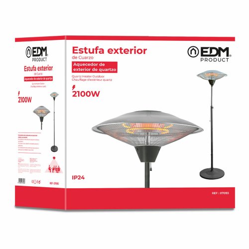 Kvartsvrmare EDM 07093 07093 2100 W  56,5 x 190 cm Vit Svart