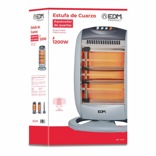 Kvartsvrmare EDM 07136 07136 Svart 1200 W