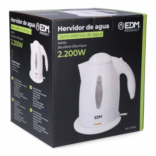Vattenkokare EDM 07655 Vit polypropen 2200 W 1 L