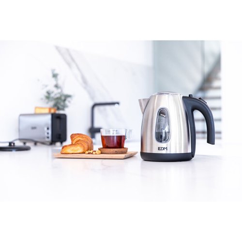 Vattenkokare EDM 07656 Kettle Svart Rostfritt stl 2200 W 1,7 L