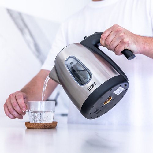 Vattenkokare EDM 07656 Kettle Svart Rostfritt stl 2200 W 1,7 L