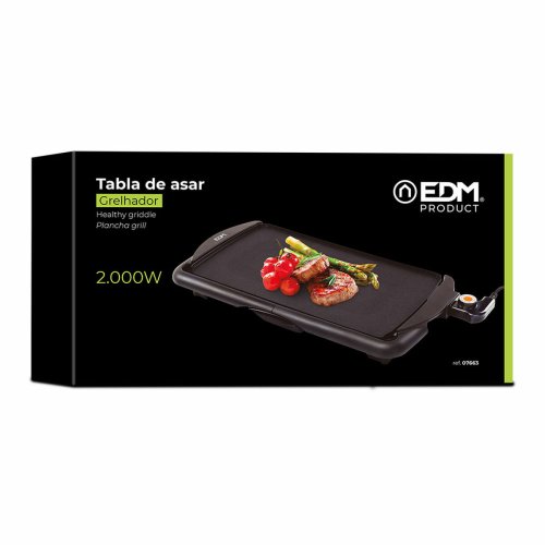Slt grillplatta EDM 07663 Svart 2000 W