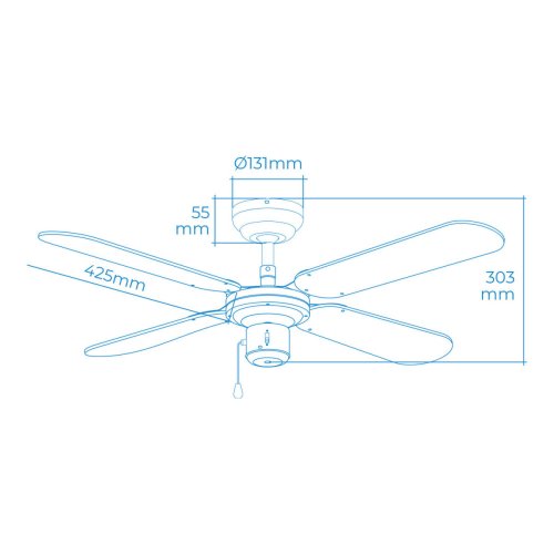 Takflkt EDM 33802 Bltico Vit 50 W  102 cm