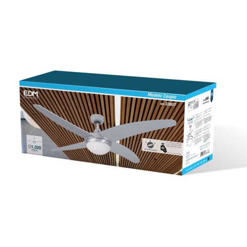 Takflkt med belysning EDM 33807 Caspio Silvrig 60 W