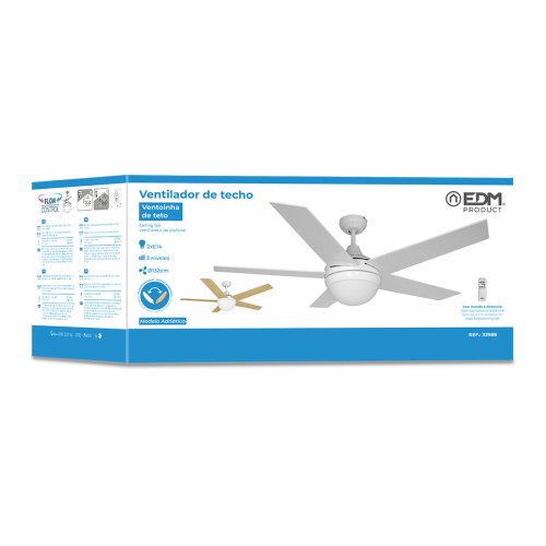 Takflkt med belysning EDM 33988 Adriatico Vit 60 W