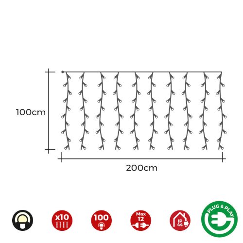 Gardinbelysning med LED EDM 71481 Easy-Connect 1,8 W Varmt ljus