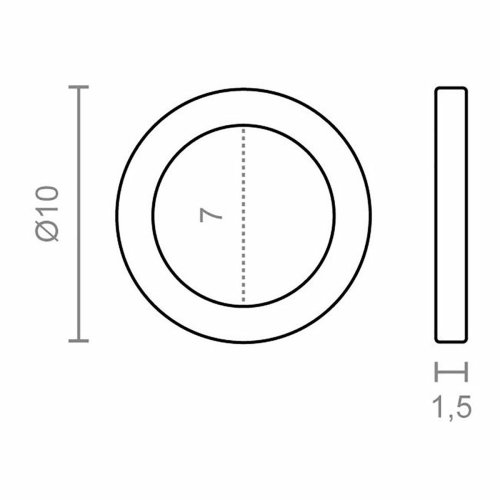 Brickor EDM OV02 Oval Gngjrn Mssing  14 mm 14 x 9 x 2 mm