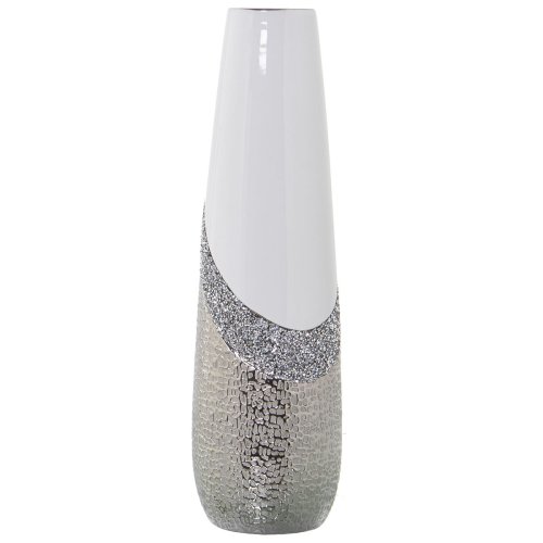 Vas Alexandra House Living Vit Silvrig Keramik Glansig 13 x 13 x