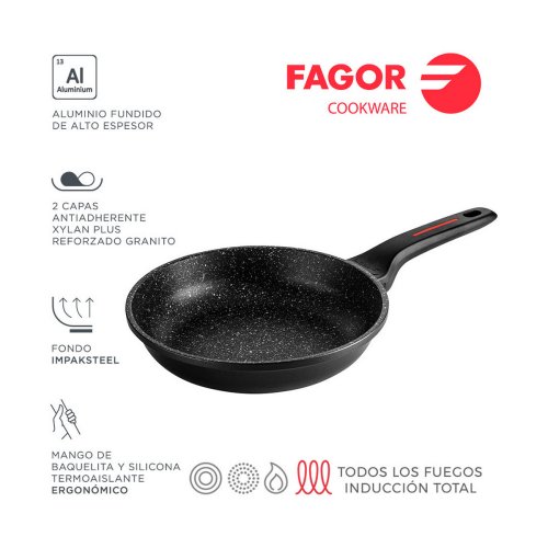 Stekpanna Fagor Svart Aluminium  28 cm