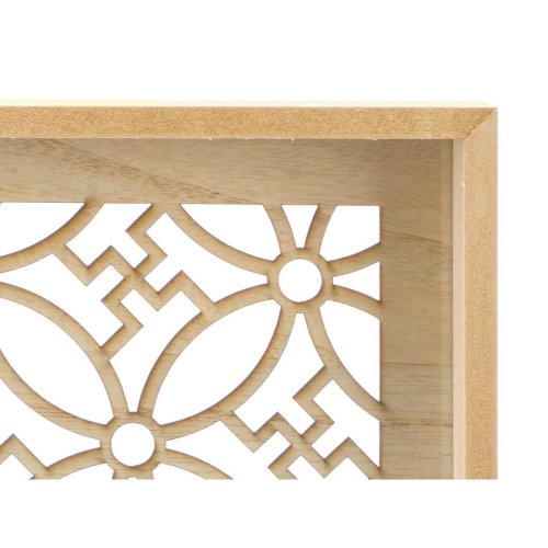 Uppsttning med Brickor Gift Decor Brun Transparent Tr Glas Blo