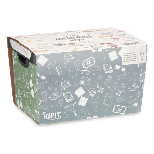 Set med stapelbara frvaringsldor Kipit Memories Plast 29 x 23,