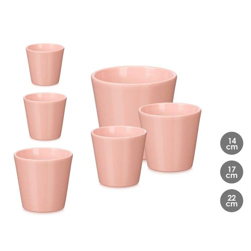 Krukset Ibergarden Rosa Lera  14 cm  22 cm  17 cm 3 Delar