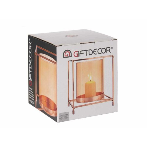 Ljusstakar Gift Decor SW120662C Koppar Ambra Gyllene Metall Glas