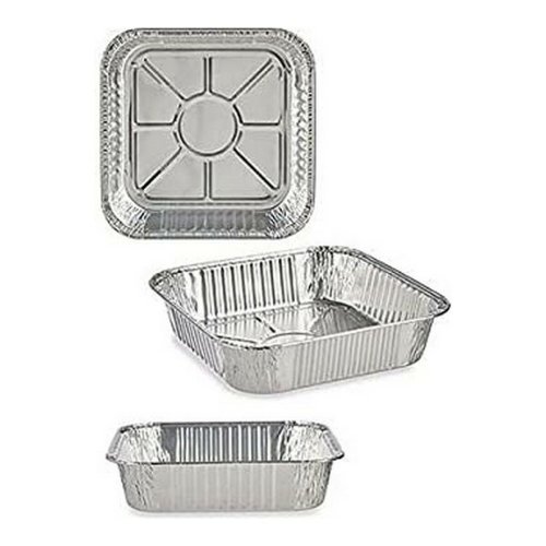 Uppsttning med Brickor Kinvara 23241 Silvrig Aluminium 20,5 x 6