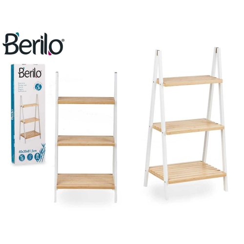 Badrumshyllor Berilo WR5504-3-431 Vit Naturell 40,3 x 81,5 x 30