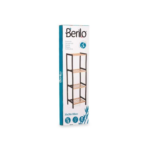 Badrumshyllor Berilo WR5503-4-459 Svart Naturell 35 x 30 x 100 c