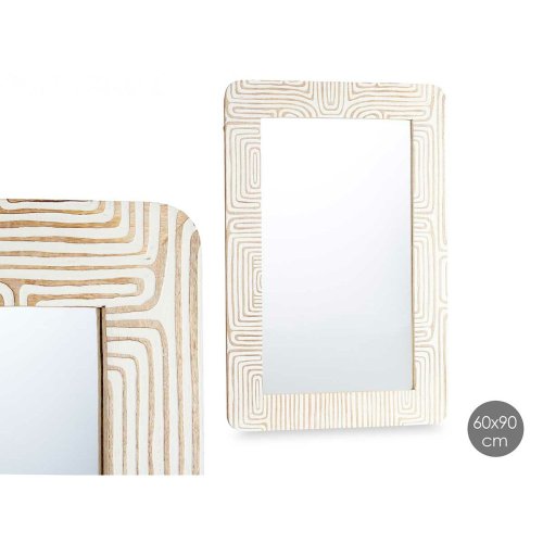 Vggspegel Gift Decor Vit Brun 90 x 60 x 2 cm Rektangulr