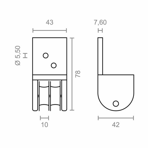 Remskiva fr pergola Micel TLD19 Nylon 4,3 x 4,2 x 7,8 cm Fronta