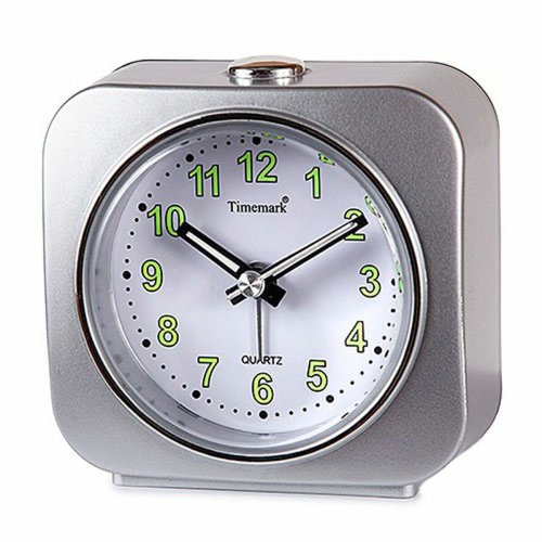 Vckarklocka Timemark Silvrig 9 x 9 x 4 cm Plast