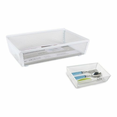 Besticks-sortering Confortime Metall Vit 21,8 x 15,24 x 5,2 cm (