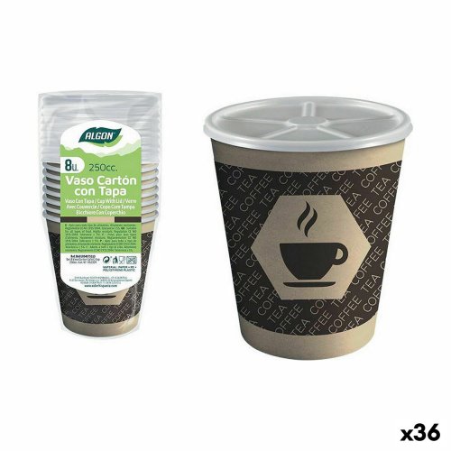 Glasset Algon Papp Kaffe/ Caf 8 Delar 250 ml (36 antal)