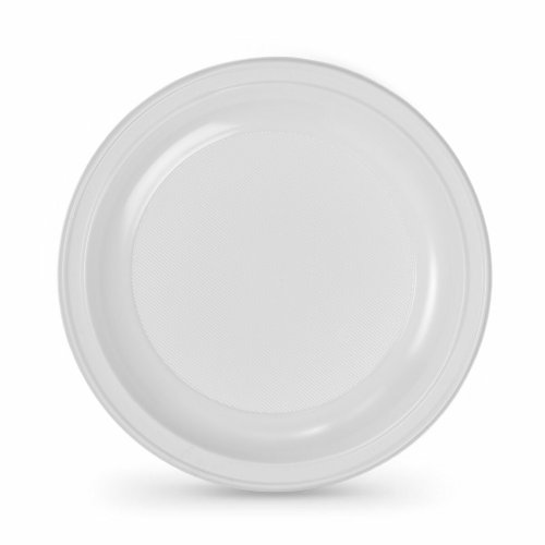 Set med teranvndbara tallrikar Algon Rund Vit Plast 22 x 22 x