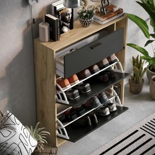 Skostll Leona Brun Tlgy Melamin 90 x 25 x 102 cm