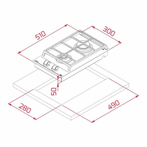 Gasplatta Teka GZC32300XBA 3800W (30 CM)