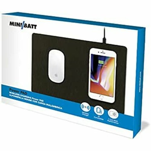 Liten matta med trdls laddare Qi MiniBatt MB-PAD Svart