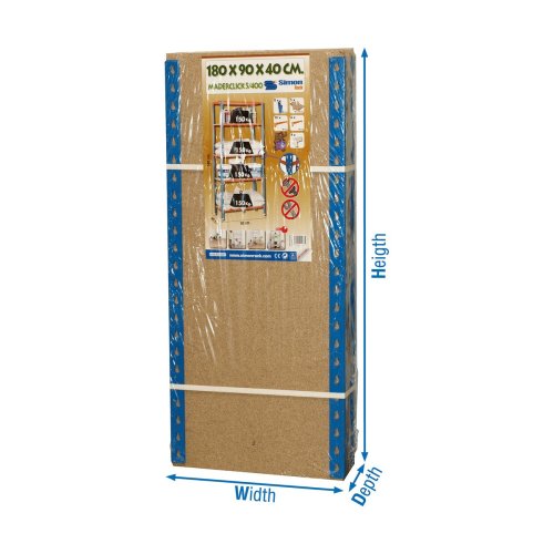 Bokhylla Simon Rack Maderclick 5/400 750 kg Metall Tr 5 Hyllor