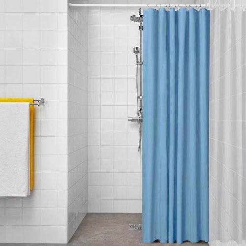 Duschdraperi Exma basic azul Bl PVC 180 x 180 cm