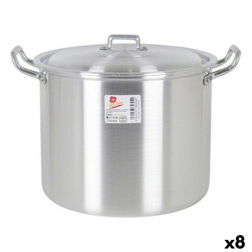 Gryta med lock 39693  22 cm Silvrig 6 L Aluminium 29 x 23 x 20