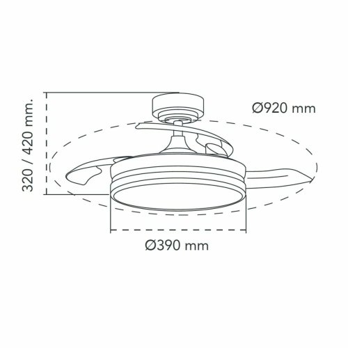 Takflkt CristalRecord 85-065-46-180 Svart 45 W  92 cm