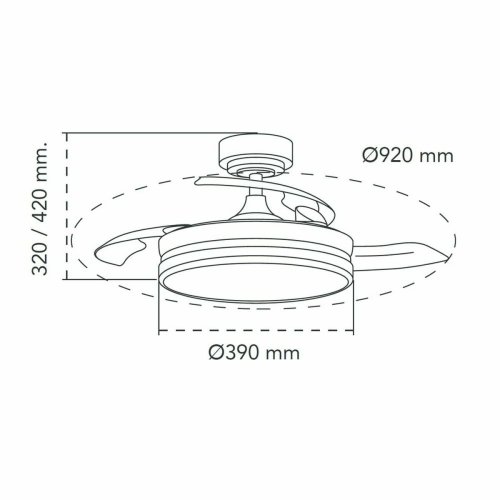 Takflkt CristalRecord 85-065-46-180 Svart 45 W  92 cm