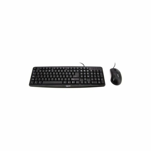 Tangentbord och Mus iggual QWERTY USB Svart Qwerty Spanska
