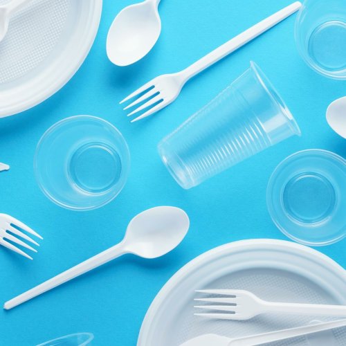 Set med teranvndbara tallrikar Maxi Products Vit Plast 100 Del