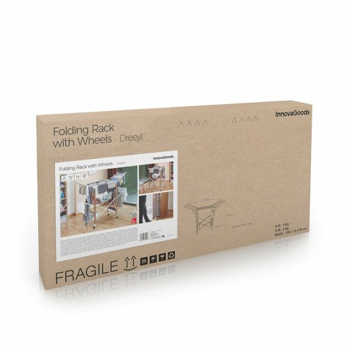 Vertikalt hopfllbart torkstll med hjul Dreeyl InnovaGoods 38 s
