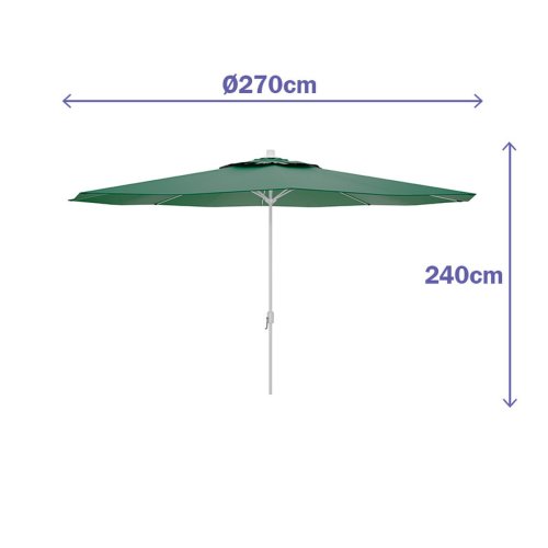 Marbueno Parasoll Stl 8 Ribbor D270 cm Polyester Grn Trdgrd,