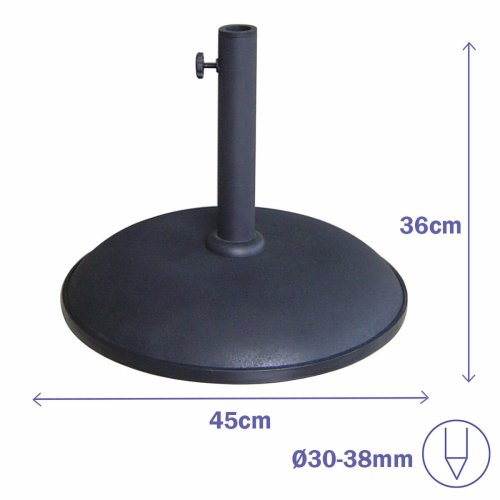 Parasollfot Marbueno Svart 45 x 36 x 45 cm Rund