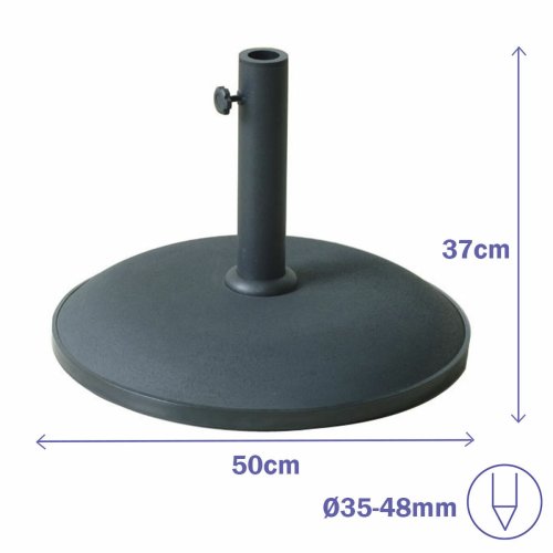 Parasollfot Marbueno Svart 50 x 37 x 50 cm Rund