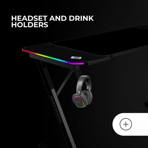 Skrivbord Gaming Mars Gaming ESCRITORIO ERGO RGB Svart 120 x 60
