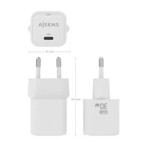Vggladdare Aisens ASCH-30W1P018-W Vit 30 W (1 antal)