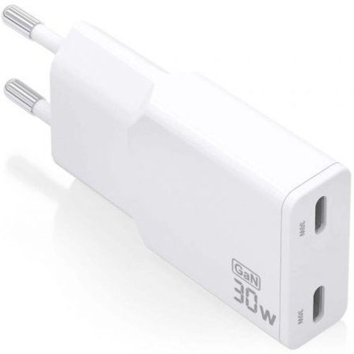 Vggladdare Aisens AISENS ASCH-30W2P048-W Vit 30 W