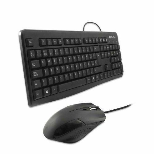 Tangentbord och Mus CoolBox COO-KTR-01U Svart Qwerty Spanska QWE