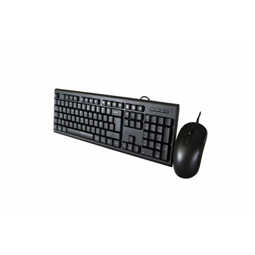 Tangentbord och Mus CoolBox Svart Qwerty Spanska
