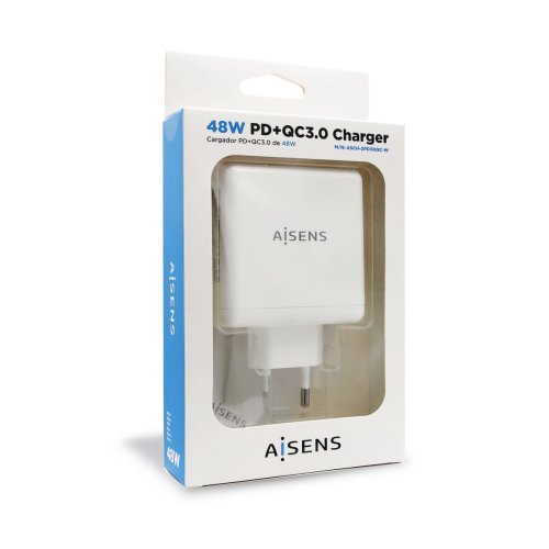 USB-laddare och vgg Aisens PD 3.0 USB-C 48 W Vit